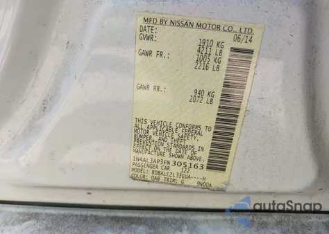 2015 Nissan Altima 2.5 S from USA, damaged, VIN 1N4AL3AP3FN305163